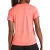 imageReebok Womens Id Train Crewneck TShirt Standard Fit Lightweight Poly Jersey Fabric MoistureWickingSunset Coral Heather