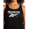 imageReebok Womens Identity Big Logo Short Sleeve TShirt Standard Fit Lightweight 100 Cotton Jersey FabricBlack