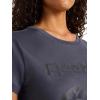 imageReebok Womens Lockup Striped Cropped Crewneck TShirtIndia Ink