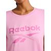imageReebok Womens Lockup Striped Cropped Crewneck TShirtLilac Chiffon