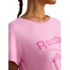 imageReebok Womens Lockup Striped Cropped Crewneck TShirtLilac Chiffon