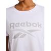 imageReebok Womens Lockup Striped Cropped Crewneck TShirtStark White