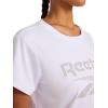 imageReebok Womens Lockup Striped Cropped Crewneck TShirtStark White