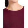 imageReebok Womens Long Sleeve Crewneck Top Standard Fit Lightweight Stretch Poly Marled Jersey FabricBlack Cherry