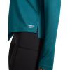 imageReebok Womens Long Sleeve Crewneck Top Standard Fit Lightweight Stretch Poly Marled Jersey FabricRetro Teal