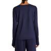 imageReebok Womens Long Sleeve Crewneck Top Standard Fit Lightweight Stretch Poly Marled Jersey FabricVector Navy