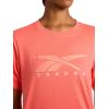 imageReebok Womens Metallic Outlined Short Sleeve Crewneck TShirt Relaxed Fit Lightweight 100 Cotton Jersey FabricSunset Coral