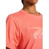 imageReebok Womens Metallic Outlined Short Sleeve Crewneck TShirt Relaxed Fit Lightweight 100 Cotton Jersey FabricSunset Coral