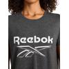 imageReebok Womens OffRegister Lock Up Glow Crewneck TShirtBlack Heather