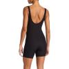 imageReebok Womens Ribbed Bodysuit Slim Fit Lightweight Stretch Poly Performance Fabric MoistureWicking Purple Rave XSmallBlack