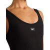 imageReebok Womens Ribbed Bodysuit Slim Fit Lightweight Stretch Poly Performance Fabric MoistureWicking Purple Rave XSmallBlack