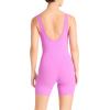 imageReebok Womens Ribbed Bodysuit Slim Fit Lightweight Stretch Poly Performance Fabric MoistureWicking Purple Rave XSmallPurple Rave