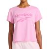 imageReebok Womens Lockup Striped Cropped Crewneck TShirtLilac Chiffon