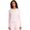 imageReebok Womens Long Sleeve Crewneck Top Standard Fit Lightweight Stretch Poly Marled Jersey FabricFrosted Berry