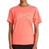 imageReebok Womens Metallic Outlined Short Sleeve Crewneck TShirt Relaxed Fit Lightweight 100 Cotton Jersey FabricSunset Coral