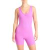 imageReebok Womens Ribbed Bodysuit Slim Fit Lightweight Stretch Poly Performance Fabric MoistureWicking Purple Rave XSmallPurple Rave