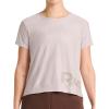 imageReebok Womens Wrap Around Wordmark Graphic Crewneck TShirt Standard Fit Lightweight Stretch Poly Marled Jersey FabricOpal Grey Heather