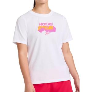 imageReebok Womens Gs Hot as F Crewneck TShirt Relaxed Fit Lightweight 100 Cotton Jersey FabricWhite