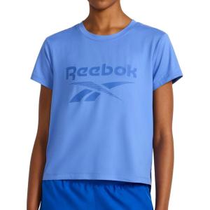 imageReebok Womens Lockup Striped Cropped Crewneck TShirtUltramarine