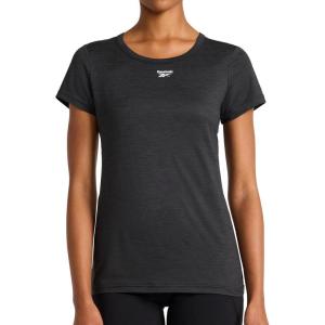 imageReebok Womens Off The Charts Performance Crewneck TShirtBlack Heather