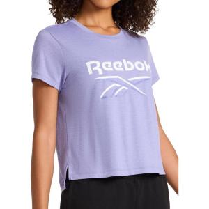 imageReebok Womens OffRegister Lock Up Glow Crewneck TShirtLavender Violet Heather