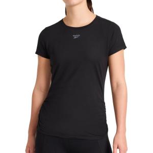 imageReebok Womens Ruched Short Sleeve Crewneck TShirtBlack