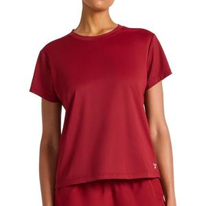 imageReebok Womens Weightless Short Sleeve Mesh Crewneck TShirt Standard Fit Stretch Poly FabricRetro Red