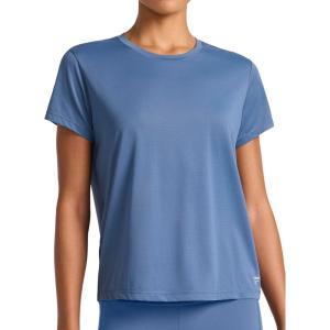 imageReebok Womens Weightless Short Sleeve Mesh Crewneck TShirt Standard Fit Stretch Poly FabricVector Shadow