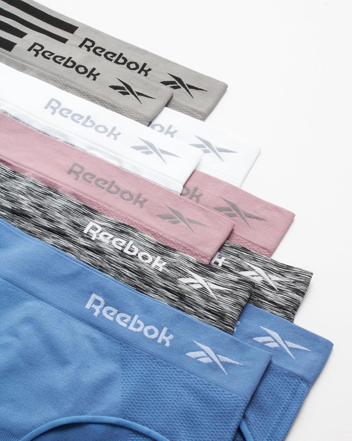 imageReebok Hipster Panties for Women  10 Pack Stretch Performance Seamless Underwear with Relaxed Tagless Waist Sizes SXLBlack SpacedyeBlueToadstoolSharkskinWhite