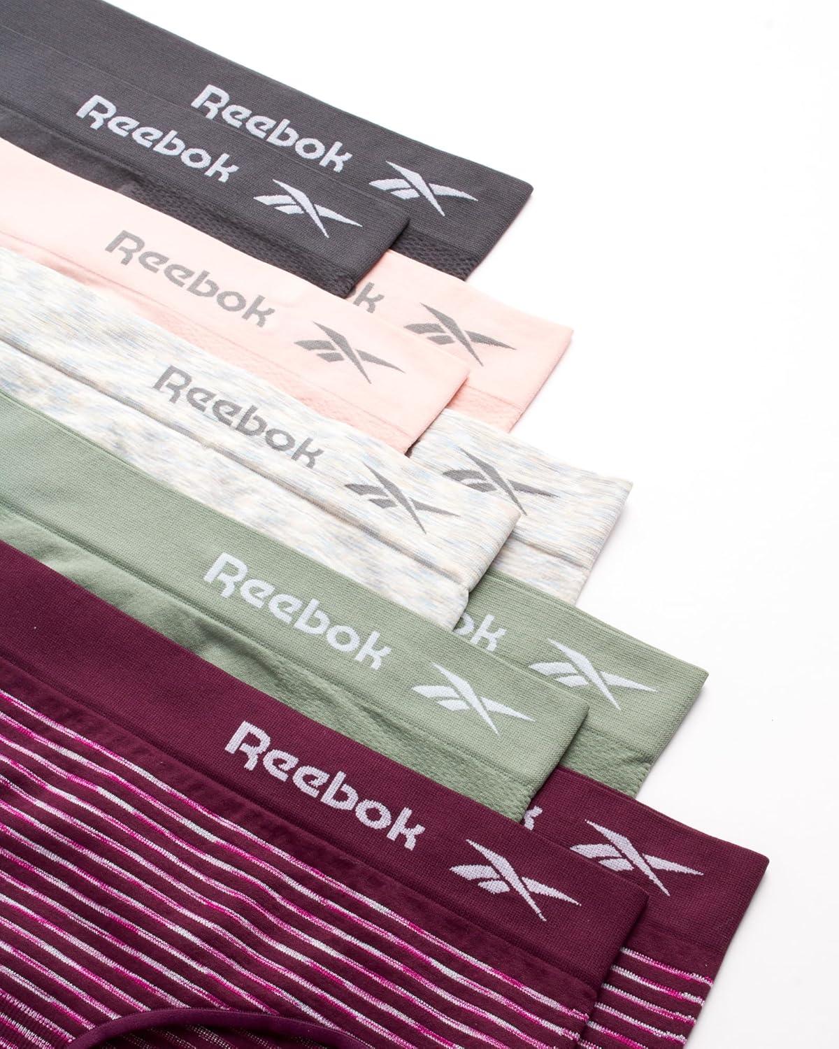 imageReebok Hipster Panties for Women  10 Pack Stretch Performance Seamless Underwear with Relaxed Tagless Waist Sizes SXLGrapewineBlackeend PearlLily PadLotusNatural