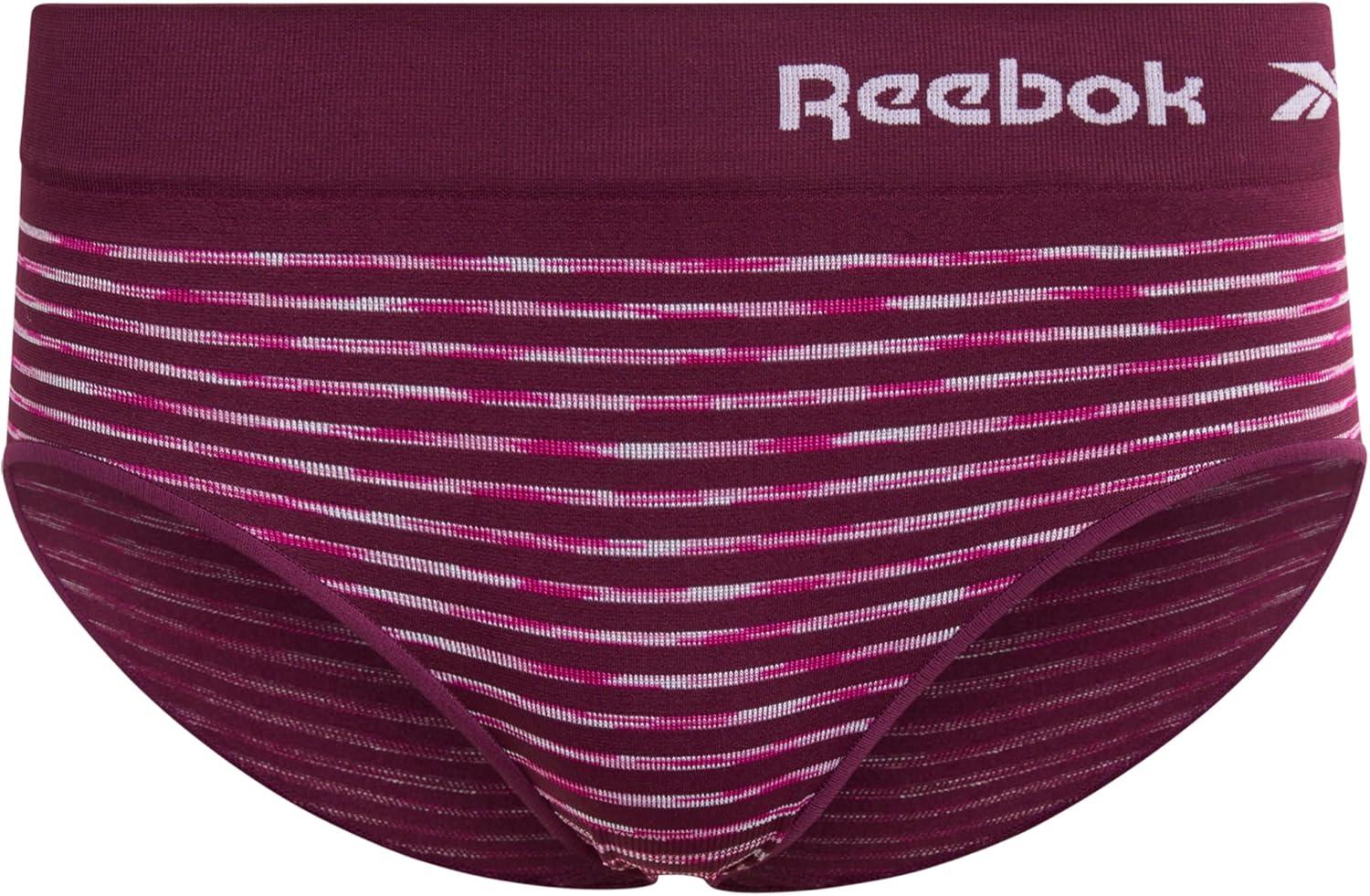 imageReebok Hipster Panties for Women  10 Pack Stretch Performance Seamless Underwear with Relaxed Tagless Waist Sizes SXLGrapewineBlackeend PearlLily PadLotusNatural