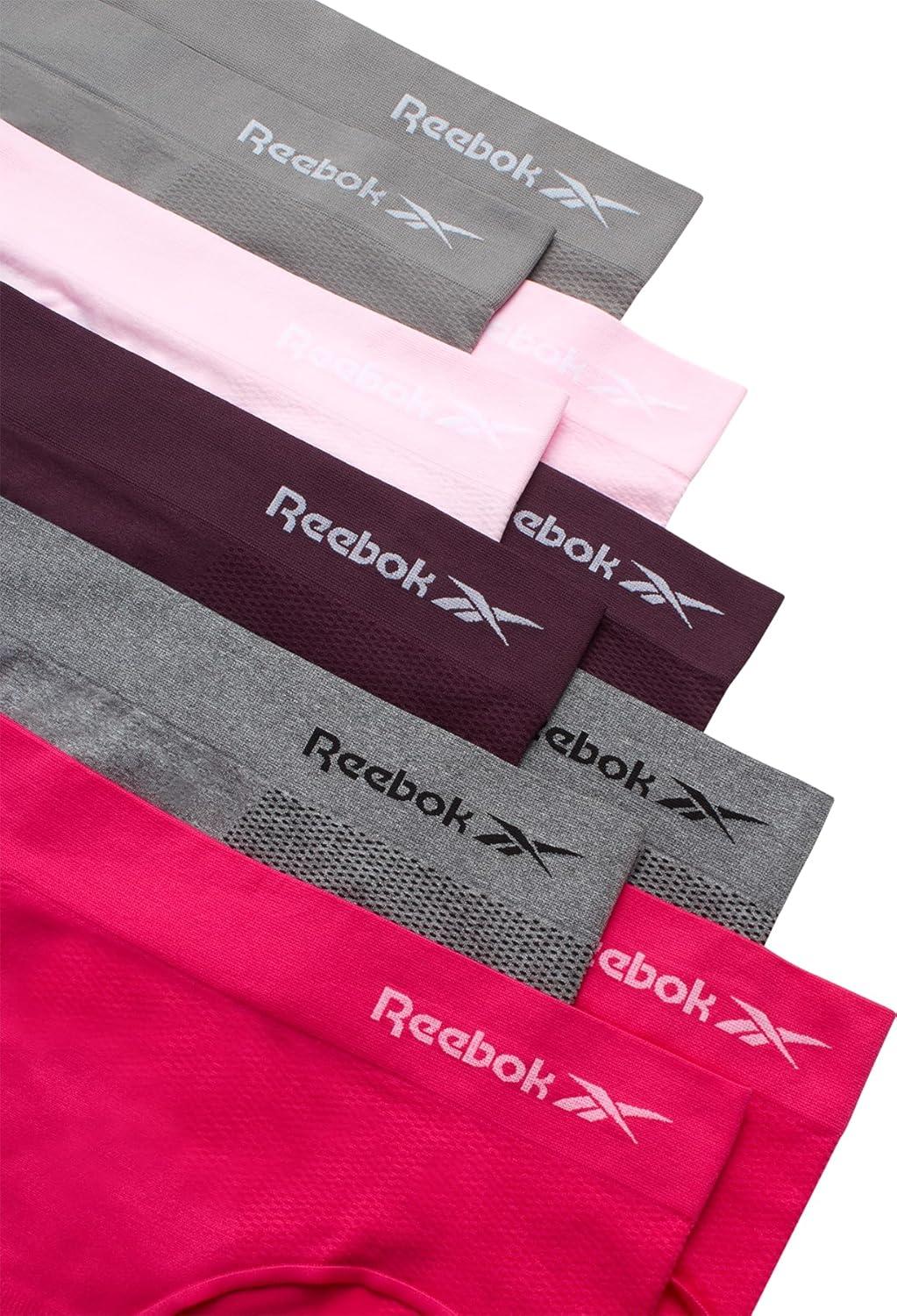 imageReebok Hipster Panties for Women  10 Pack Stretch Performance Seamless Underwear with Relaxed Tagless Waist Sizes SXLHeather GreyPink LadySharkskinRaspberryPlum