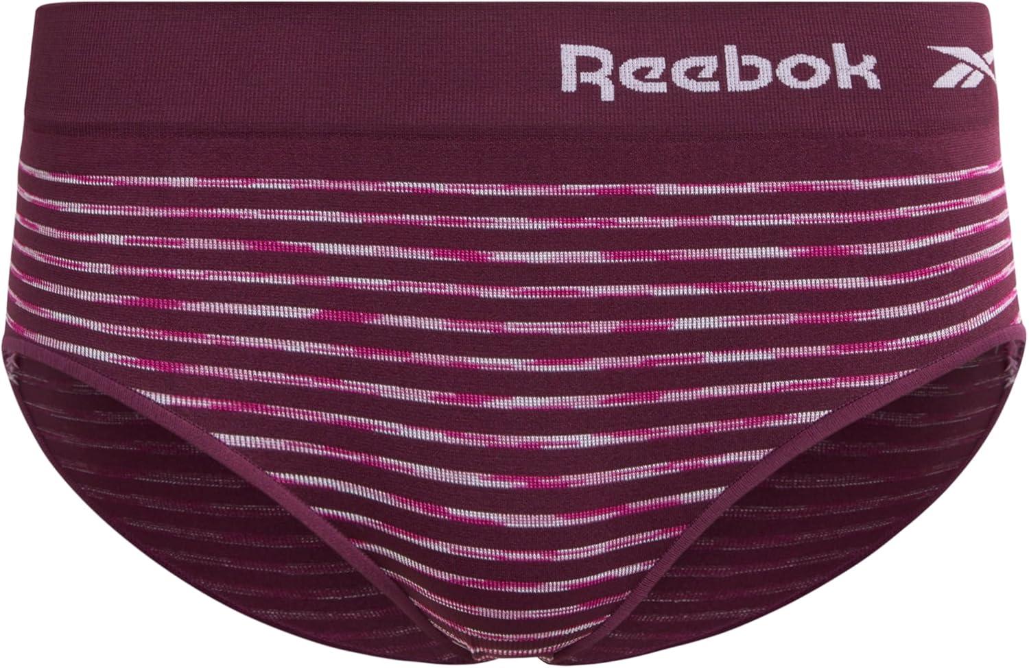 imageReebok Hipster Panties for Women  10 Pack Stretch Performance Seamless Underwear with Relaxed Tagless Waist Sizes SXLJacquard Blackened PearlLotus GrapewineStripeBlack