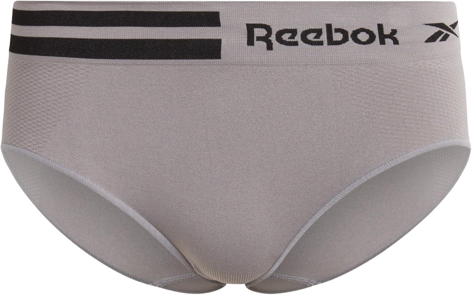 imageReebok Hipster Panties for Women  10 Pack Stretch Performance Seamless Underwear with Relaxed Tagless Waist Sizes SXLJacquard WhiteStripe Lotus BlackenedPearlsharkskin