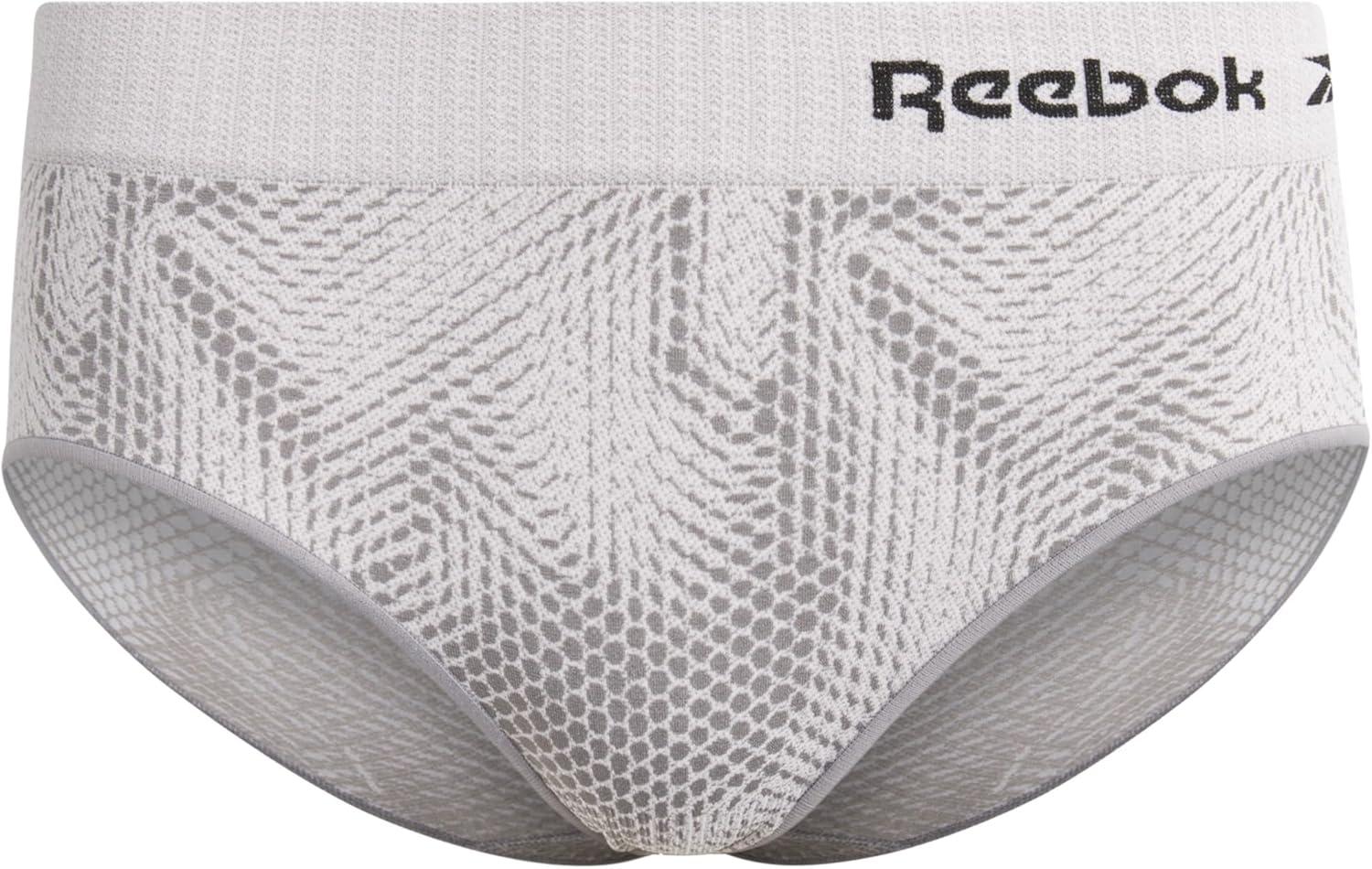 imageReebok Hipster Panties for Women  10 Pack Stretch Performance Seamless Underwear with Relaxed Tagless Waist Sizes SXLJacquard WhiteStripe Lotus BlackenedPearlsharkskin