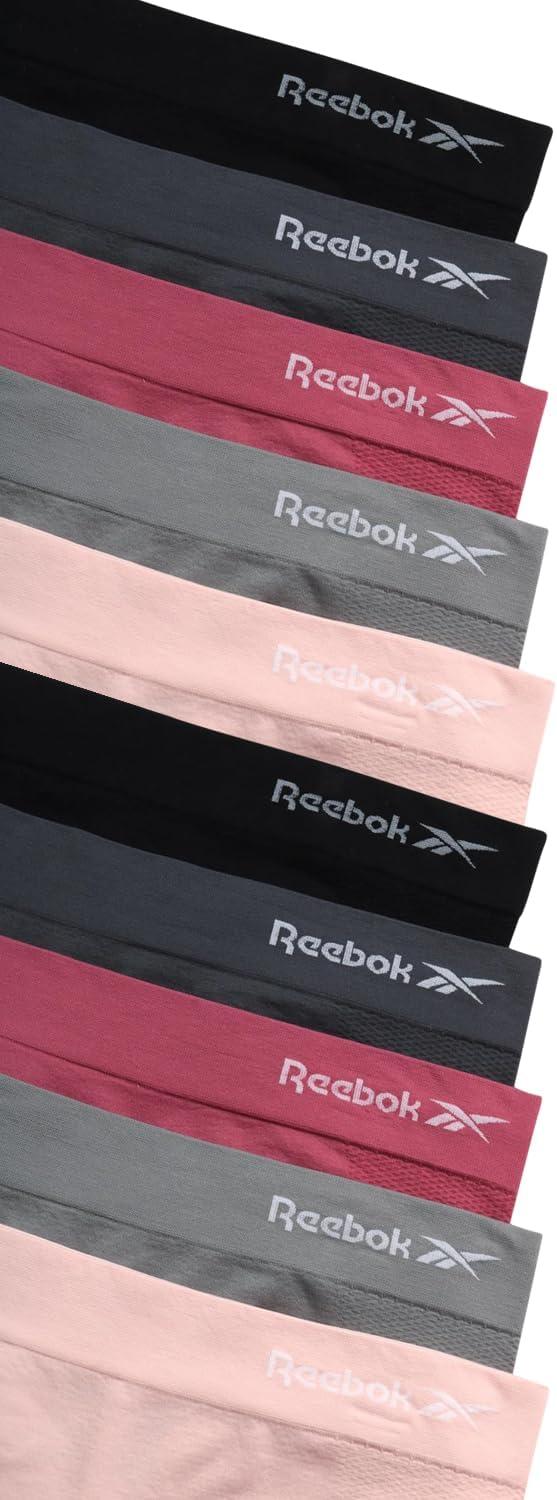 imageReebok Womens Boyshorts Underwear  10 Pack Stretch Performance Seamless Underwear for Women 4 Inseam Tagless WaistbandBlackened PearlLotusFoxgloveSharkskinBlack