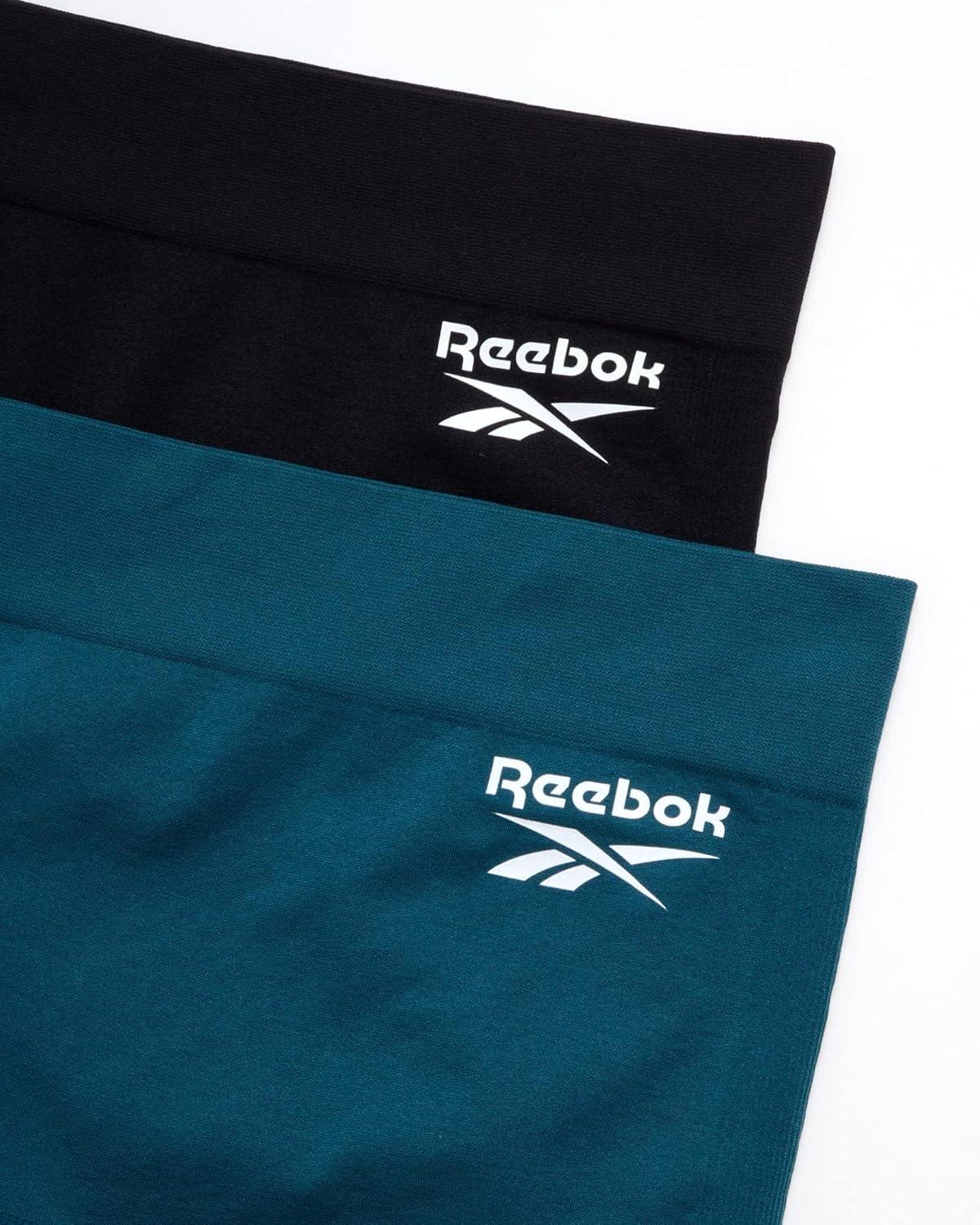 imageReebok Womens Boyshorts Underwear  8 Pack Stretch Performance Seamless Underwear for Women 4 Inseam with Tagless WaistbandDeep TealBlack Seamless