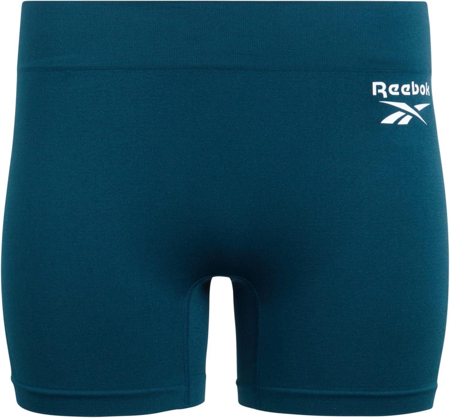imageReebok Womens Boyshorts Underwear  8 Pack Stretch Performance Seamless Underwear for Women 4 Inseam with Tagless WaistbandDeep TealBlack Seamless