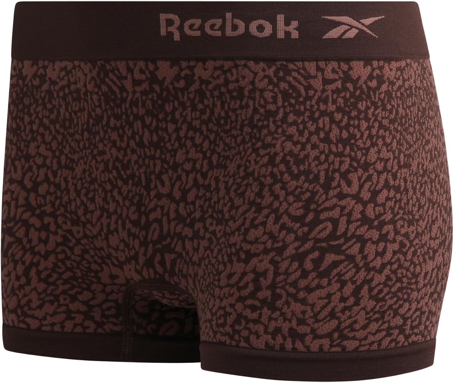 imageReebok Womens Boyshorts Underwear  8 Pack Stretch Performance Seamless Underwear for Women 4 Inseam with Tagless WaistbandSpacedyeBrownRose WineBrown Jacquard Seamless
