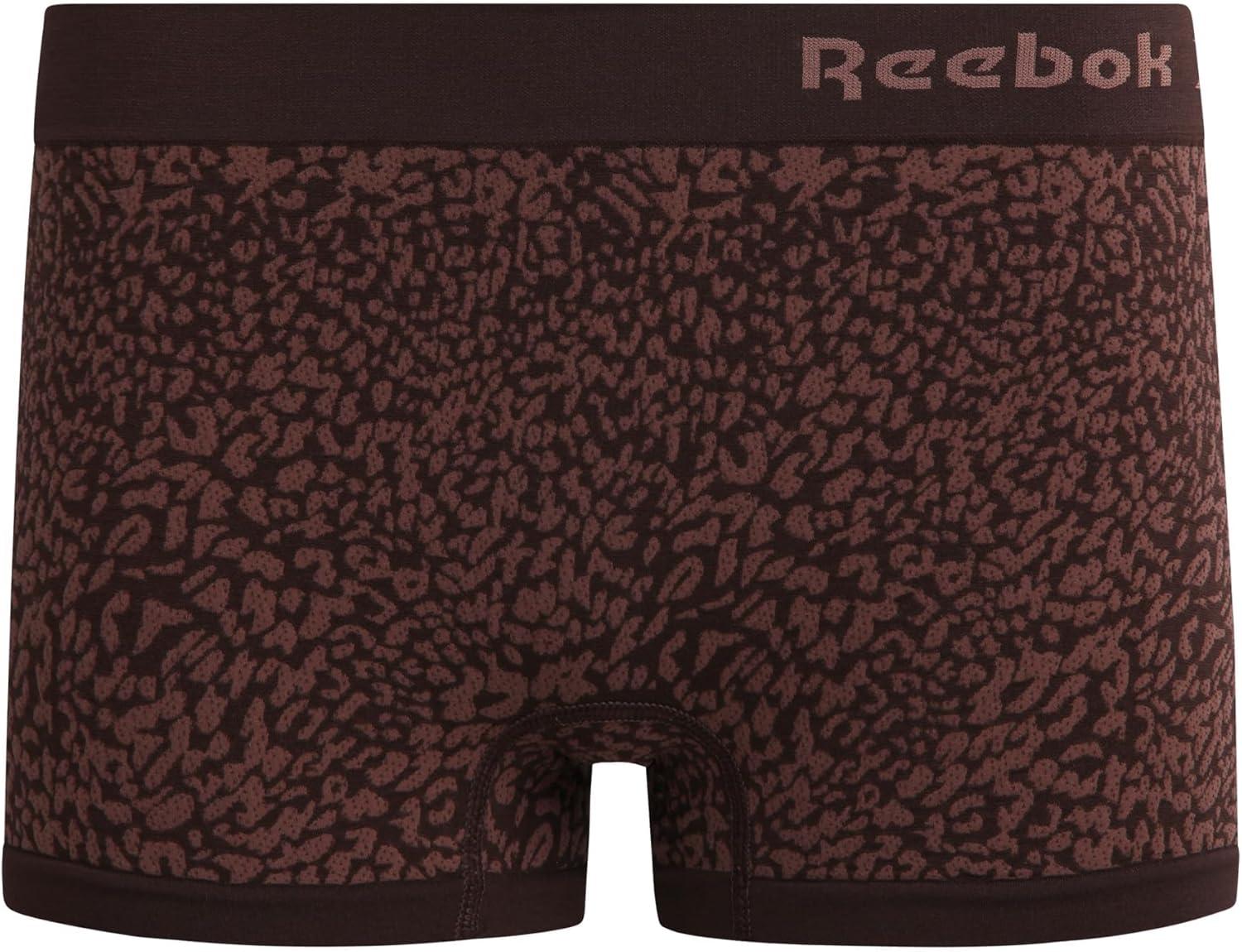 imageReebok Womens Boyshorts Underwear  8 Pack Stretch Performance Seamless Underwear for Women 4 Inseam with Tagless WaistbandSpacedyeBrownRose WineBrown Jacquard Seamless