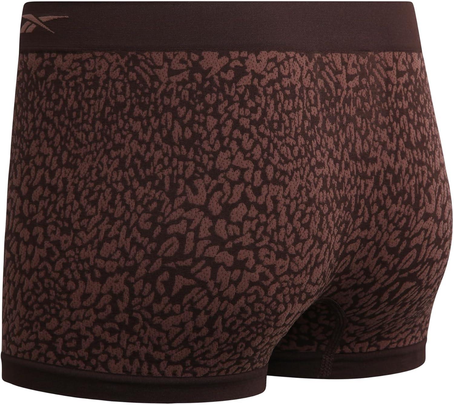 imageReebok Womens Boyshorts Underwear  8 Pack Stretch Performance Seamless Underwear for Women 4 Inseam with Tagless WaistbandSpacedyeBrownRose WineBrown Jacquard Seamless