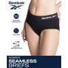 imageReebok Womens Briefs Underwear  8 Pack Stretch Performance Seamless Panties for Women Boy Shorts Underwear PackAll Black