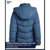 imageReebok Womens Puffer Jacket  Heavyweight Puffer Coat with Faux Fur Trim Hood  Outerwear Down Winter Jackets for WomenDusty Blue