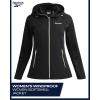 imageReebok Womens Softshell Jacket  Super Soft Woven Wind Resistant Womens Fleece Jacket for Golf Running Gym Workout HikingBlack Ink