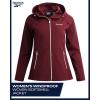imageReebok Womens Softshell Jacket  Super Soft Woven Wind Resistant Womens Fleece Jacket for Golf Running Gym Workout HikingMaroon