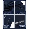 imageReebok Womens Softshell Jacket  Super Soft Woven Wind Resistant Womens Fleece Jacket for Golf Running Gym Workout HikingNavy