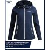 imageReebok Womens Softshell Jacket  Super Soft Woven Wind Resistant Womens Fleece Jacket for Golf Running Gym Workout HikingNavy