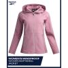 imageReebok Womens Softshell Jacket  Super Soft Woven Wind Resistant Womens Fleece Jacket for Golf Running Gym Workout HikingOrchid Pink
