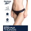imageReebok Womens Thong Underwear  6 Pack Sexy Cut Seamless Thongs for Women  Breathable Stretch Performance Womens UnderwearBlueLotusBlack