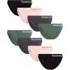imageReebok Womens Bikini Underwear  8 Pack Stretch Performance Ribbed Knit Brief Panties Bikini Underwear for Women Size SXLDark ForestLotusBlackened PearlBlack